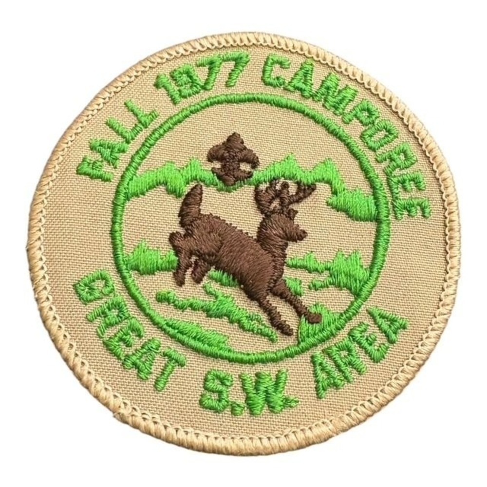 Fall 1977 Camporee Boy Scout Camp Patch Great SW Area Embroidered